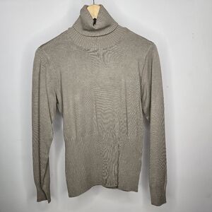Whisper Knit by Louis Dell'Olio Women's Taupe Turtleneck Sweater Size Small